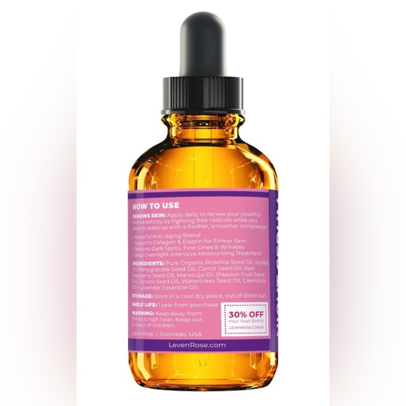 Leven Rose Rosehip Oil Night Face Serum - Picture 3 of 4
